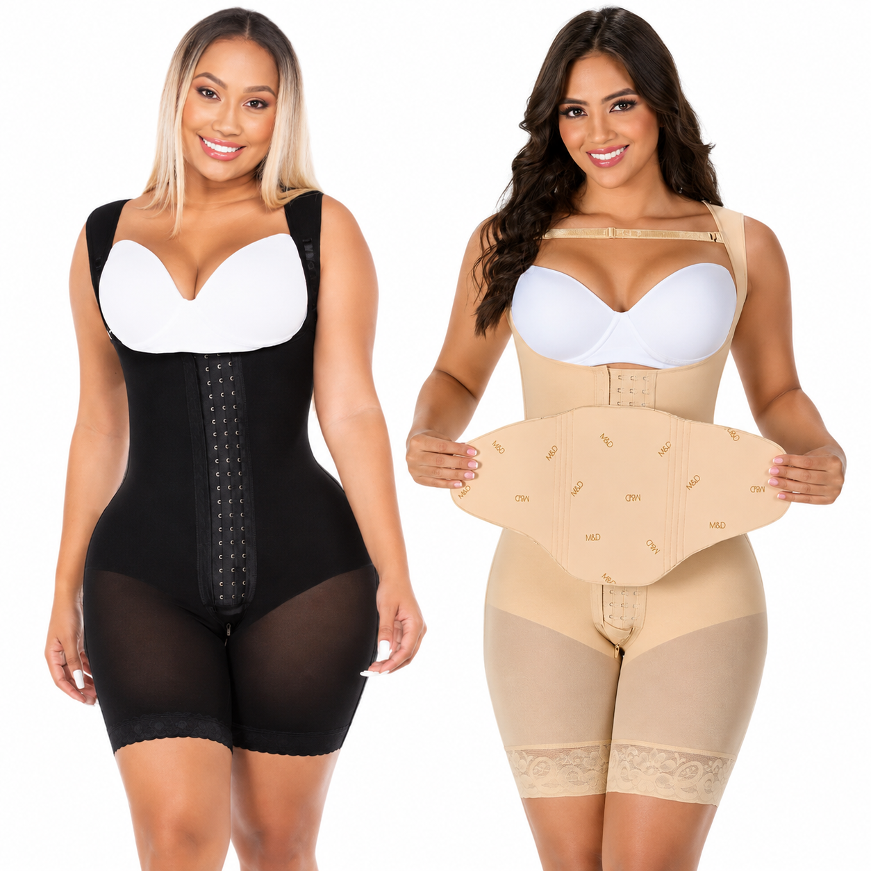 M&D: Faja Moldeadora y Postoperatoria Reloj de Arena 489 + Tabla Postoperatoria Abdominal con Protectores Laterales 102