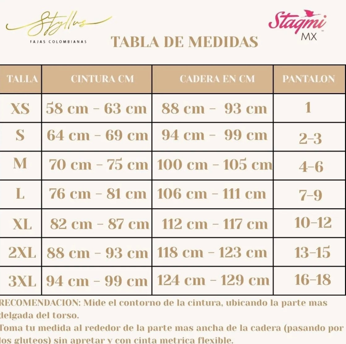 STAGMI Panty Moldeador Pierna Larga SMI4002 con Realce Natural en Glúteos y Control Abdominal Diseño Invisible