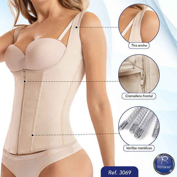 Faja Colombiana Romanza 3069 Chaleco Moldeador y Postura