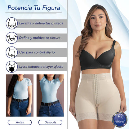 Faja Colombiana Romanza 3372 Short Moldeador Glúteo Invisible