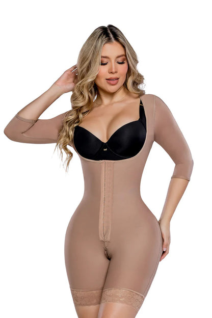 Faja Colombiana STAGMI 7134 Postquirúrgica Glúteo Invisible Con Mangas